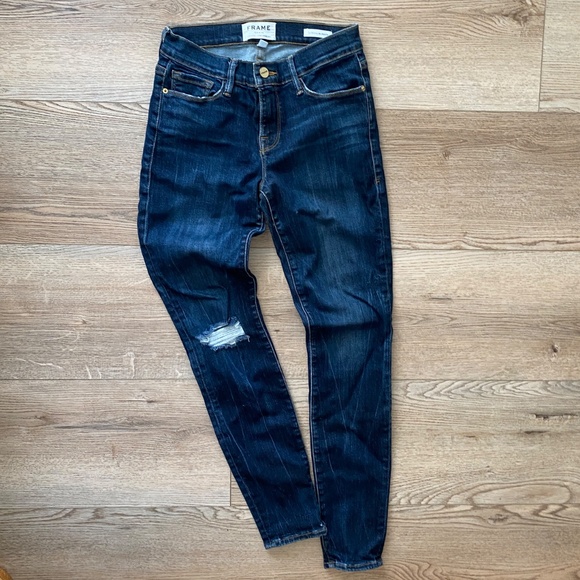 Frame Prince Street Le Skinny De Jeanne Distressed Jeans | Size 26 - Picture 1 of 9